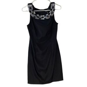 Black Cocktail Dress Size 6 Sleeveless Rhinestone Accents Dressbarn Collections